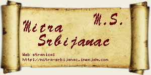 Mitra Srbijanac vizit kartica